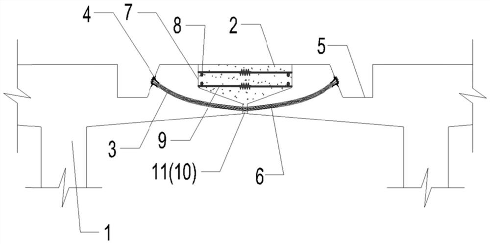 Bridge deck rabbet wet joint connecting structure and construction method thereof