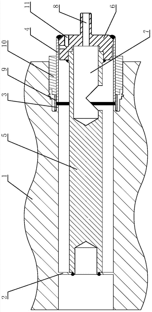 Water pressure test sealing structure of pressure vessel and its installation and use method