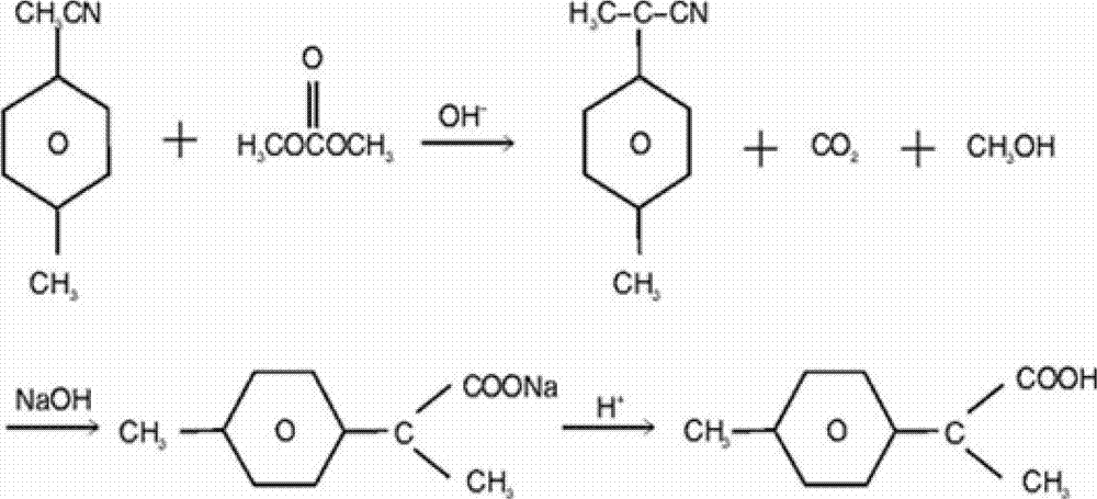 Novel synthetic method of key intermediate2-anisacetone of loxoprofen