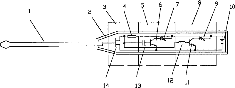 Electric test pen capable of judging alternating current and direct current