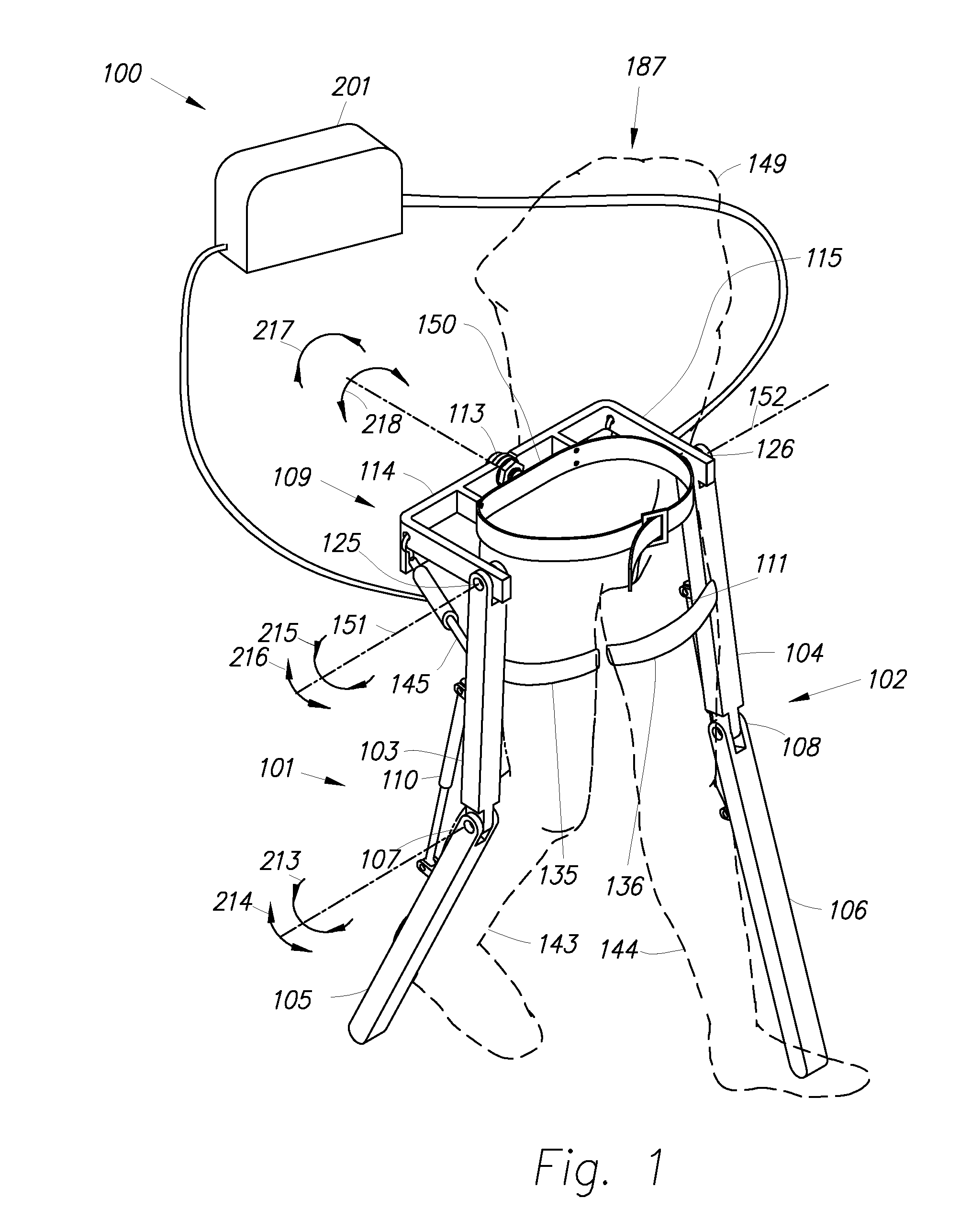 Exoskeleton and method for controlling a swing leg of the exoskeleton