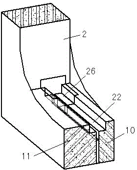 Connection method and structure for variable-section continuous rigid frame aqueducts