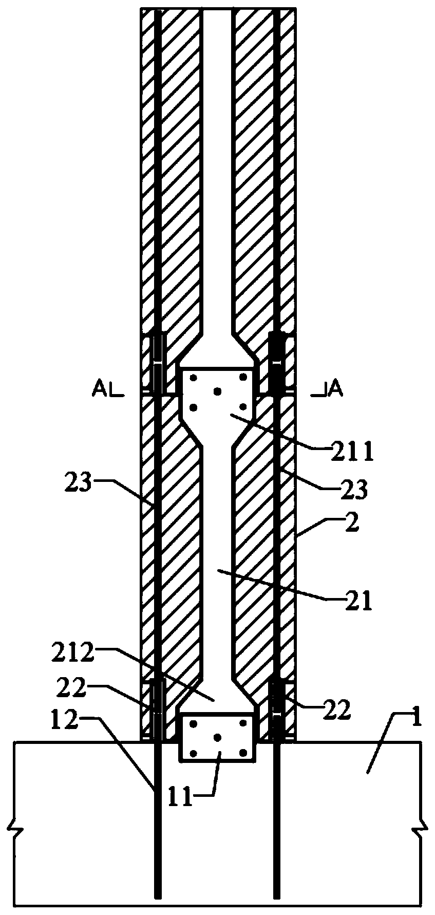 Semi-assembled composite bridge pier and construction method thereof