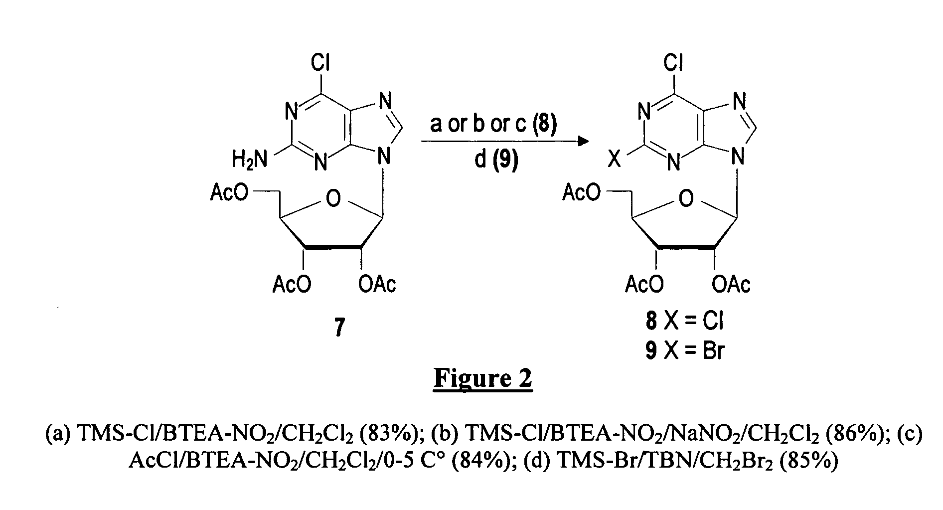 Method for the preparation of 2-halo-2'-deoxyadenosine compounds for 2'-deoxyguanosine