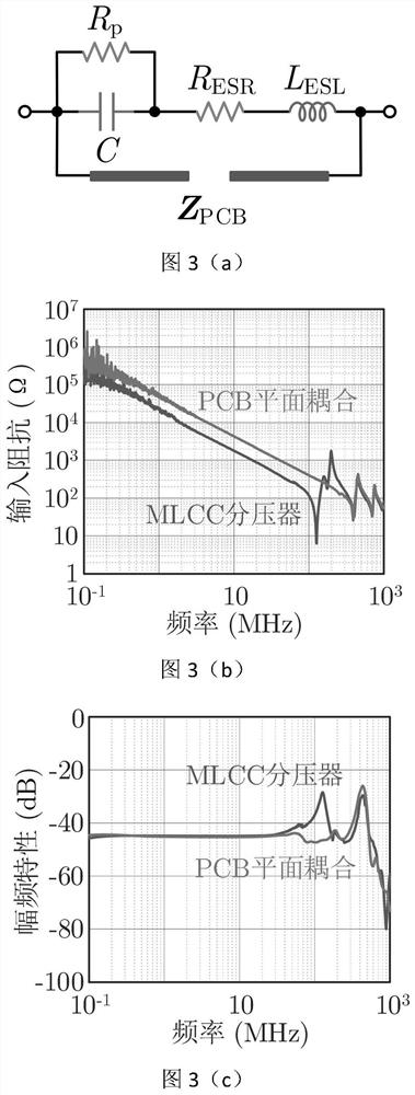 High-bandwidth differential voltage probe of multistage microstrip transmission line