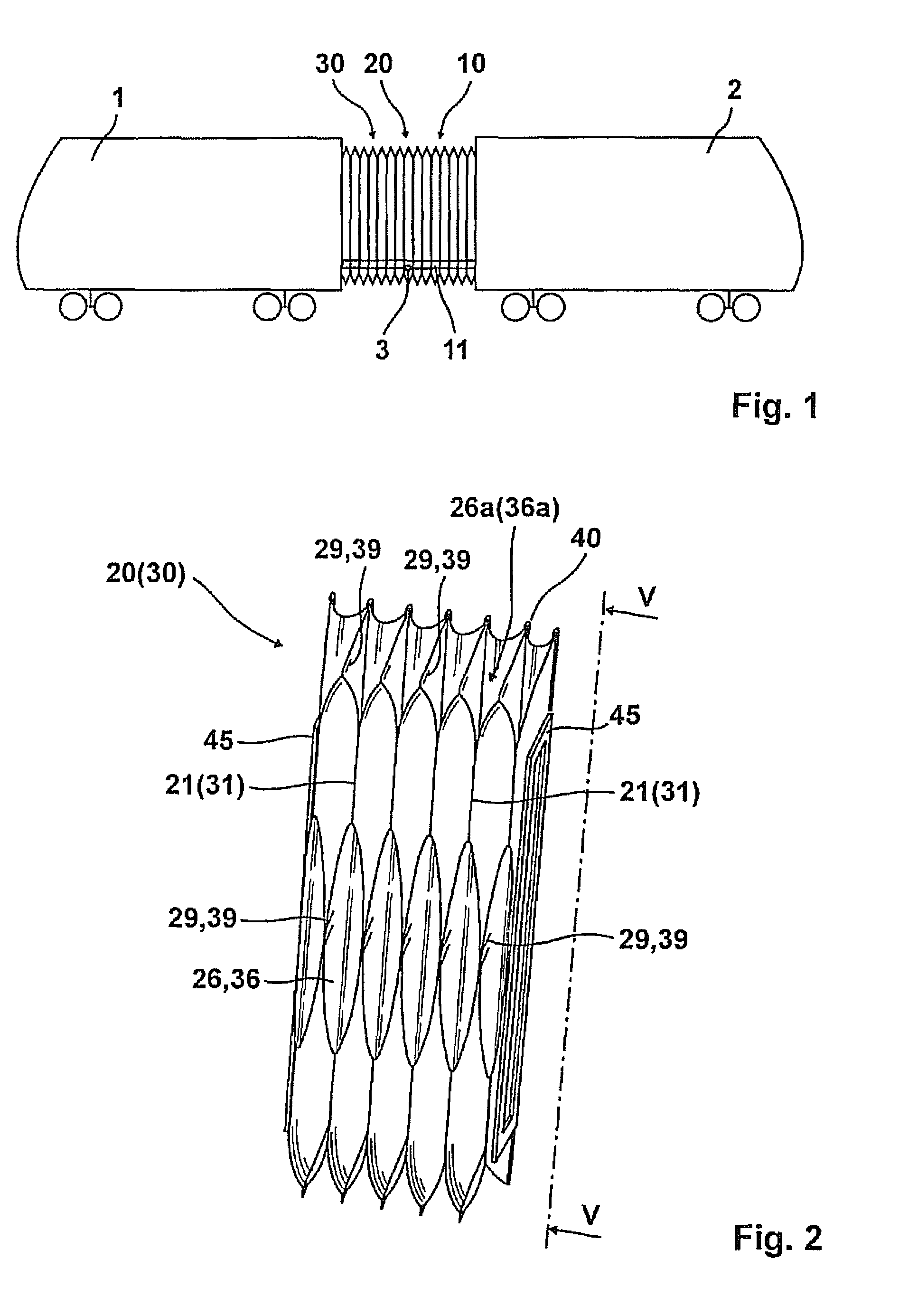 Creating the bellows of a passage or side panel between two vehicles joined in an articulated manner