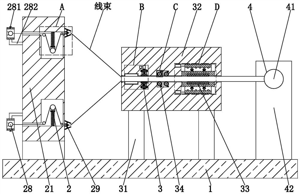 Method for preparing and processing multi-strand wire harness cable