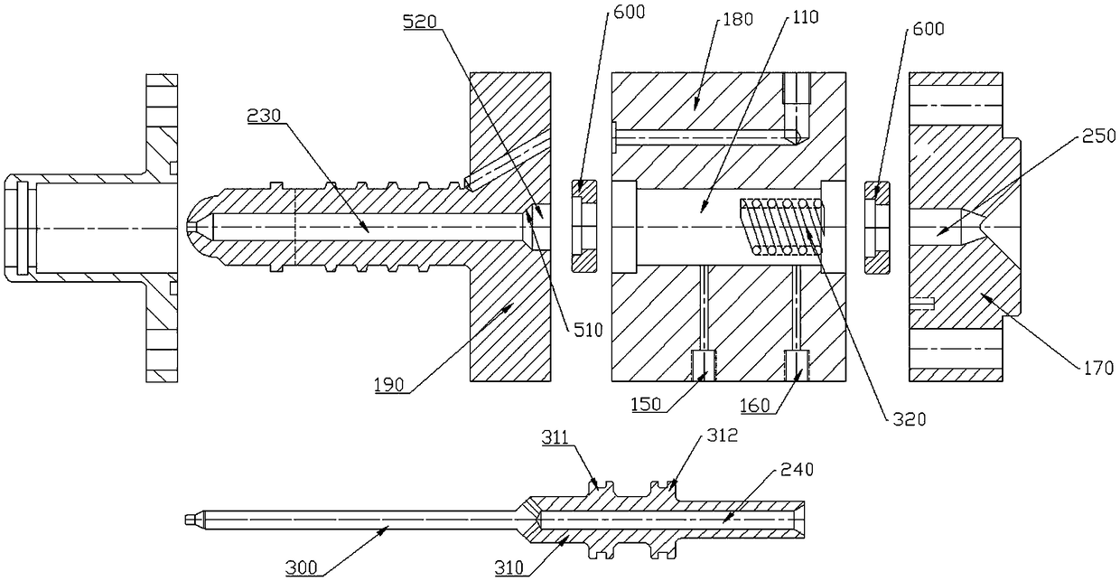 Quick interception liquid pneumatic jet nozzle