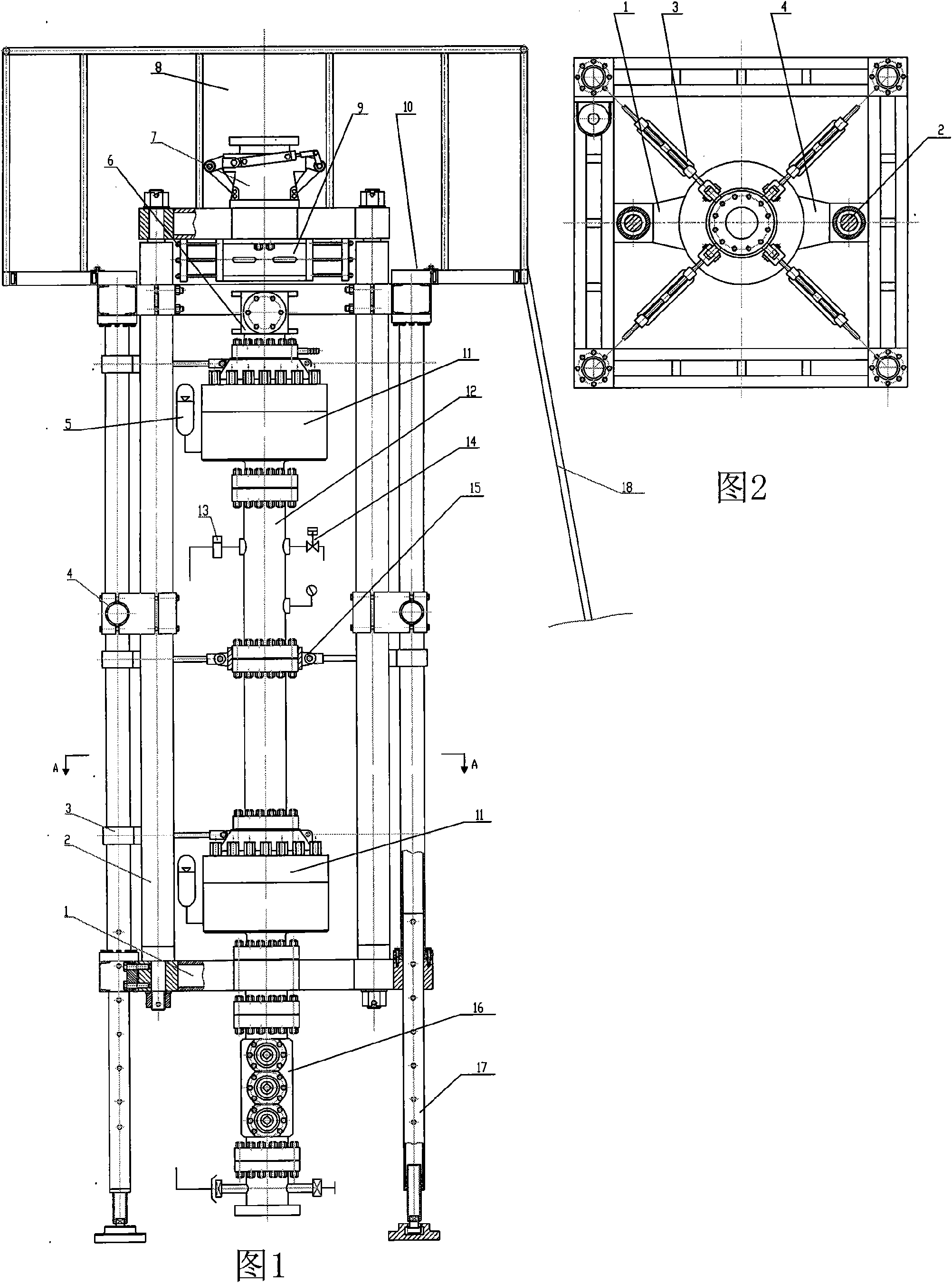 Snubbing serving device of combined type hydraulic oil-water well