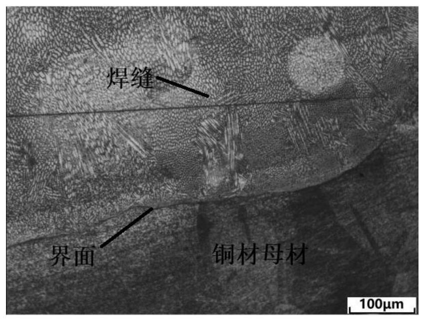 Dissimilar metal laser cladding welding method for copper pipe and steel pipe