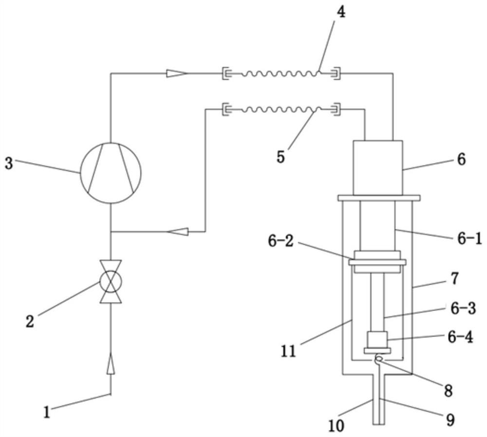 Low-temperature gas liquefaction device