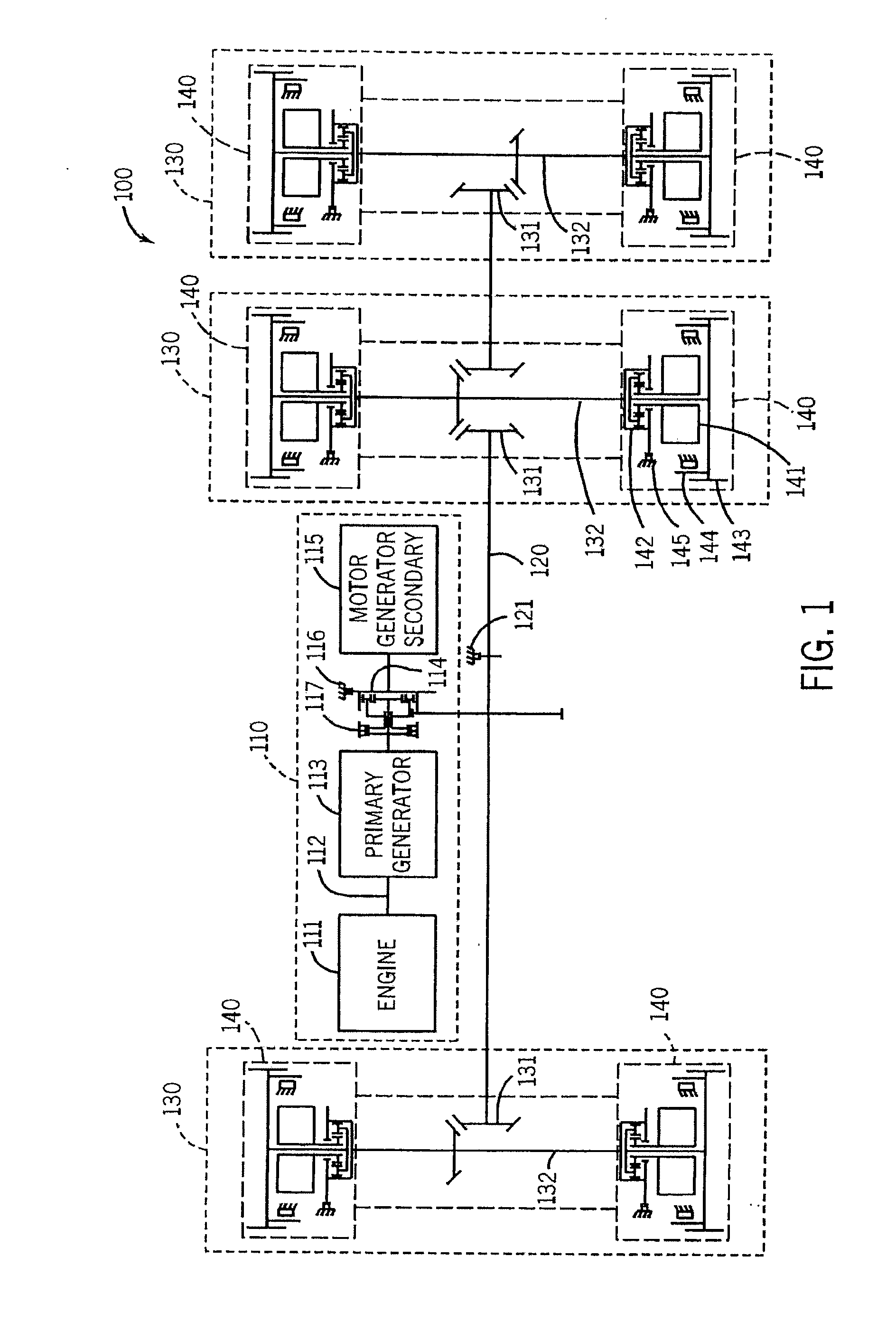 Hybrid vehicle with combustion engine/electric motor drive