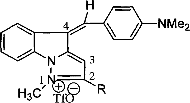 1-methyl-7h-indene[1, 2-b]quinolinetrifluoromesylate-7-(4-dimethylamino) benzyl alkene derivant and preparation thereof