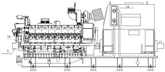 Water-cooled diesel generator set cooling system for sand pump vessel