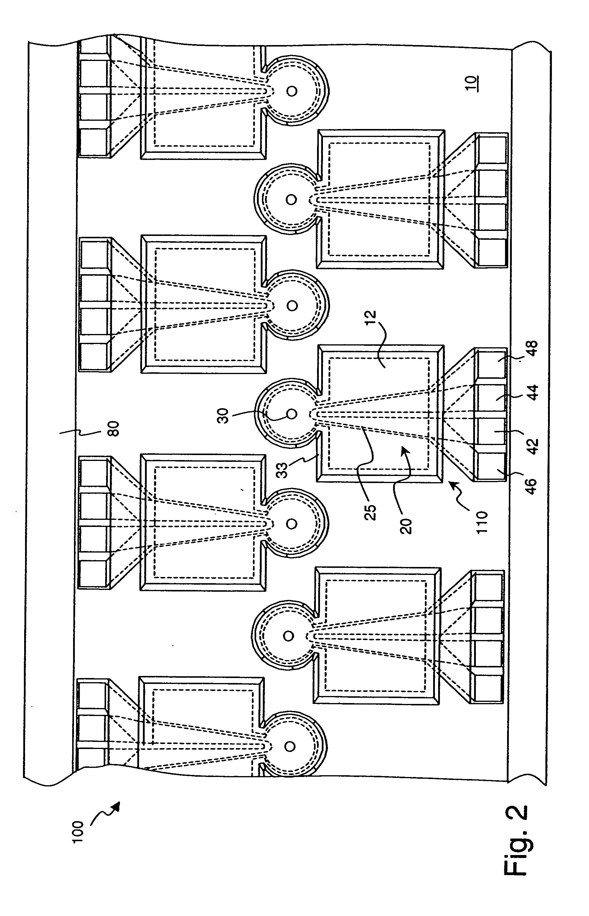 Tapered multi-layer thermal actuator and method of operating same