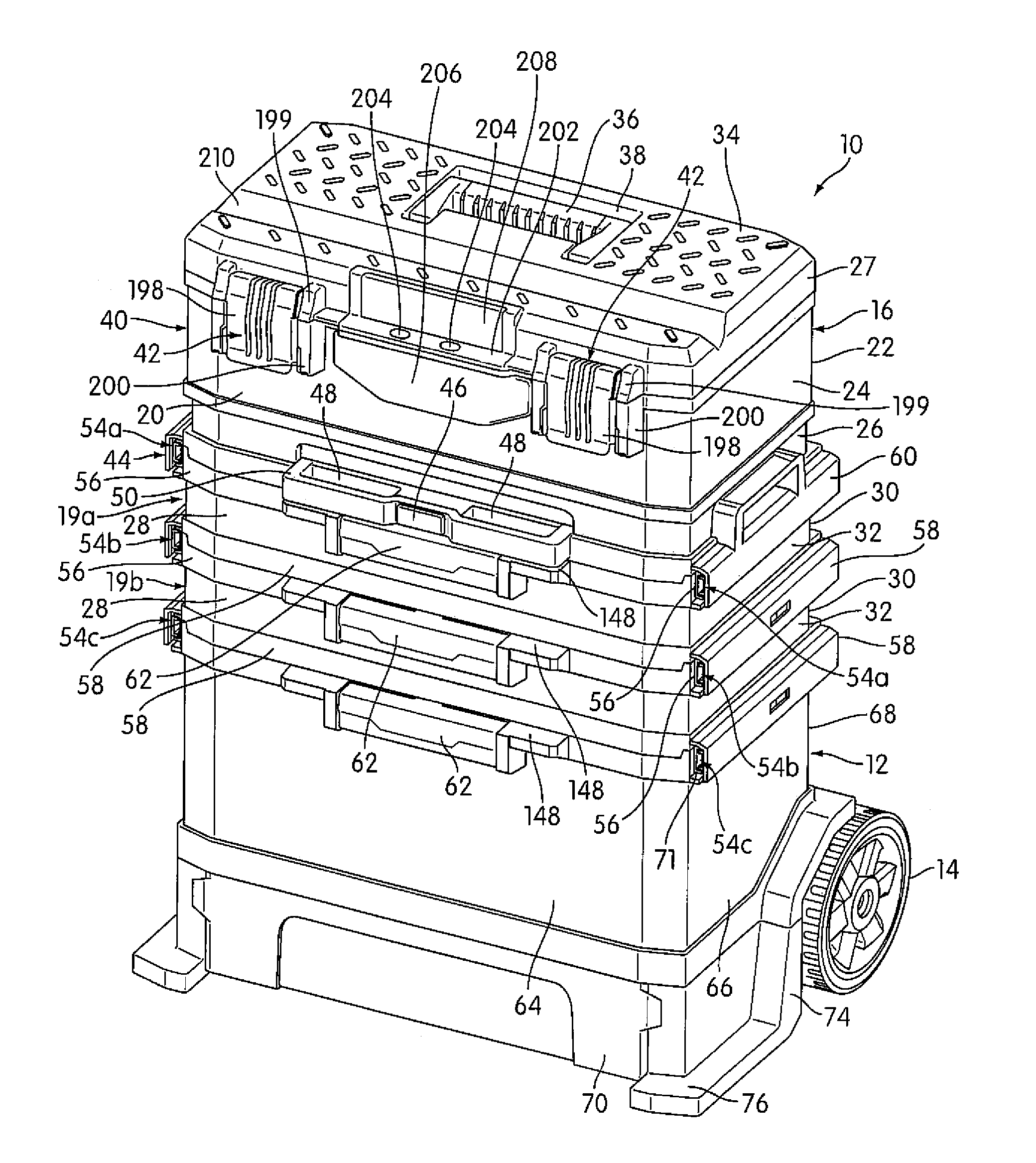 Rolling container assembly with mount structure