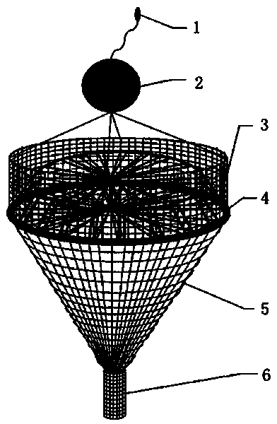 Buoyancy-lifting-type marine benthos trapping device