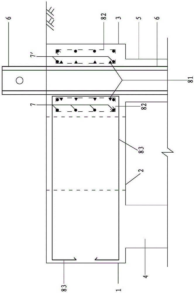 Beam-type connecting node for special-shaped double-row piles