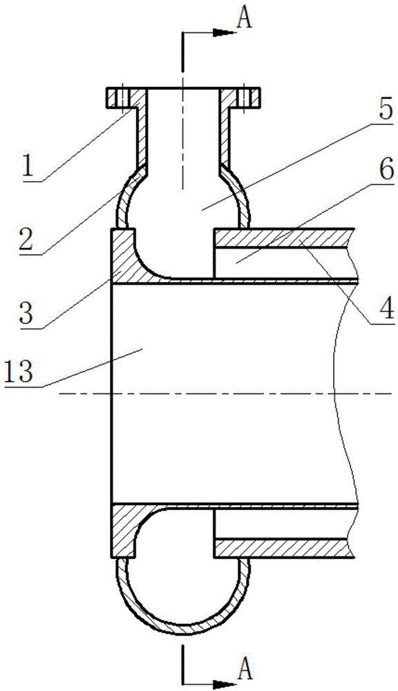 Thrust chamber collector with flow uniformizing function