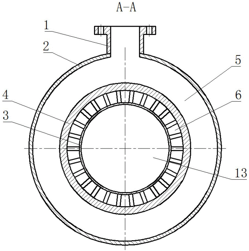 Thrust chamber collector with flow uniformizing function