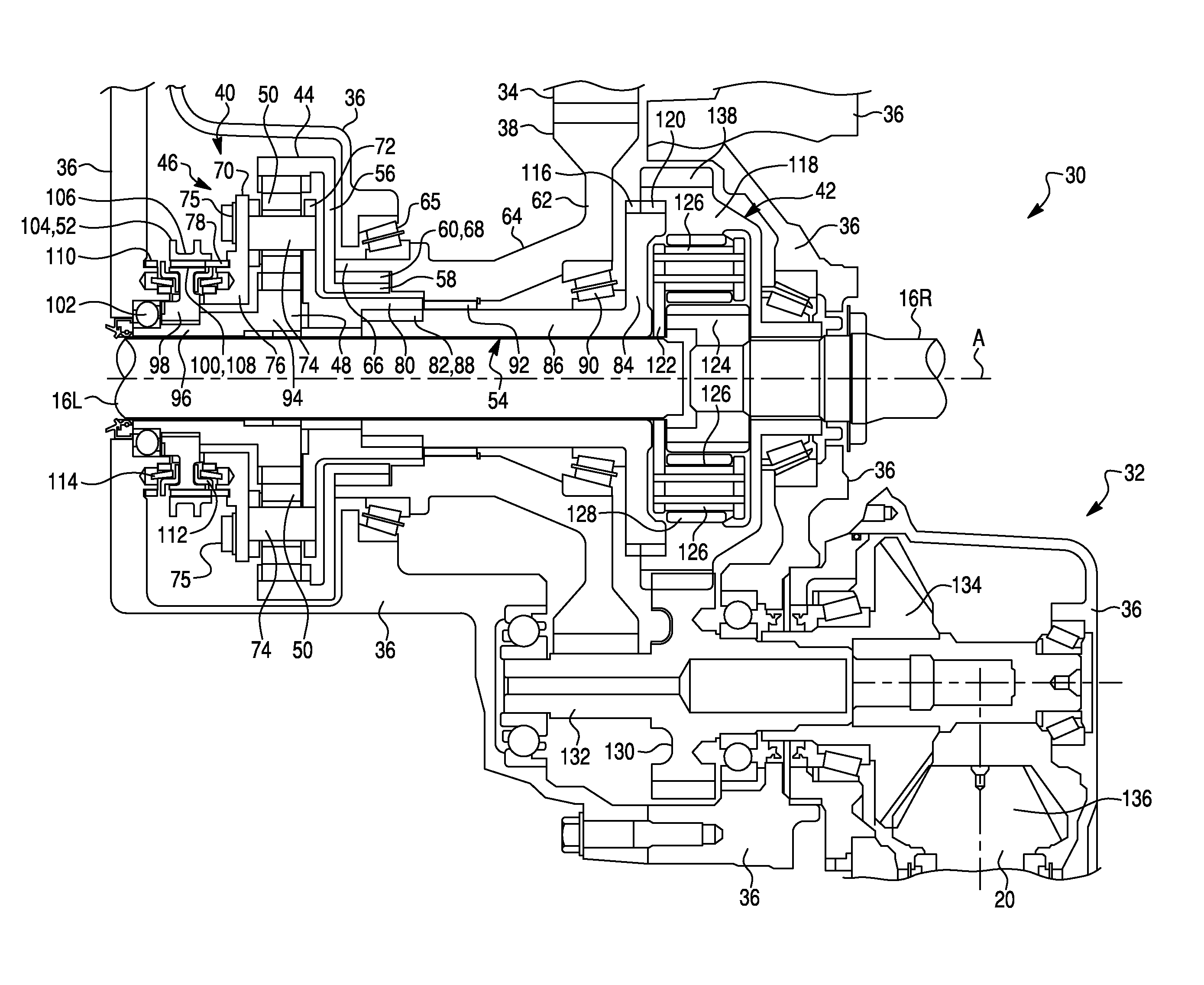 Transversely mounted transaxle having a low range gear assembly and powertrain for a vehicle including same