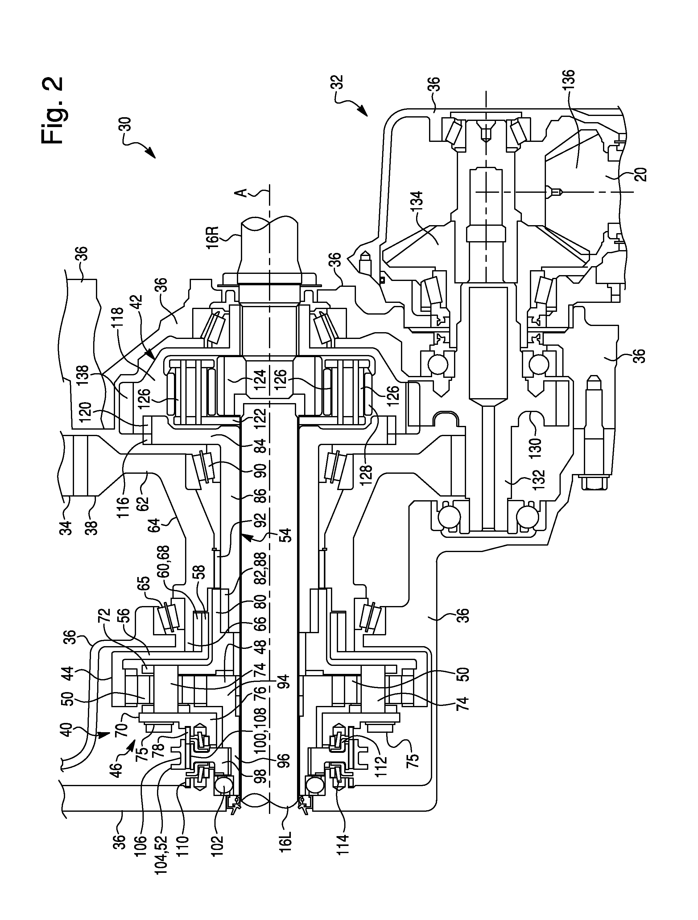 Transversely mounted transaxle having a low range gear assembly and powertrain for a vehicle including same