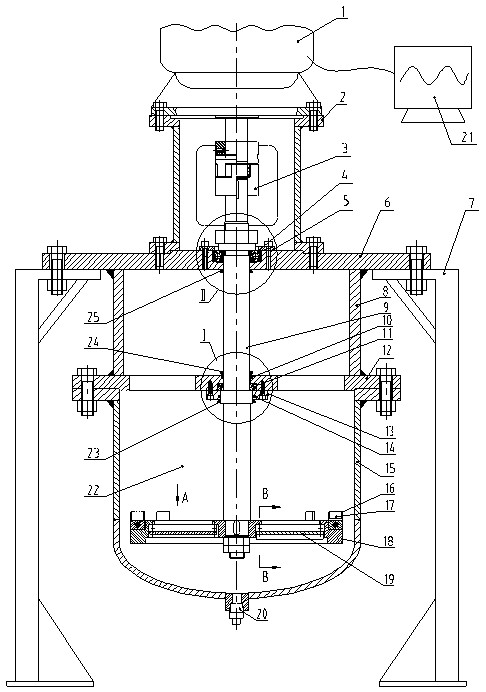 Rotary type liquid-solid two-phase flow erosive wear test device
