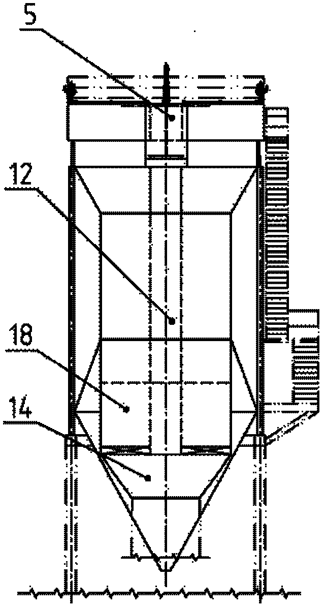 Front-bag and rear-electricity combined flow distribution deduster