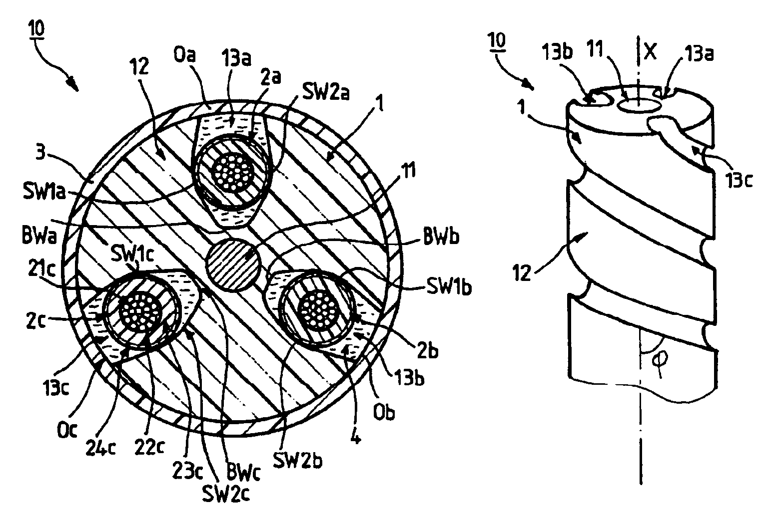 Flexible electrical elongated device suitable for service in a high mechanical load environment