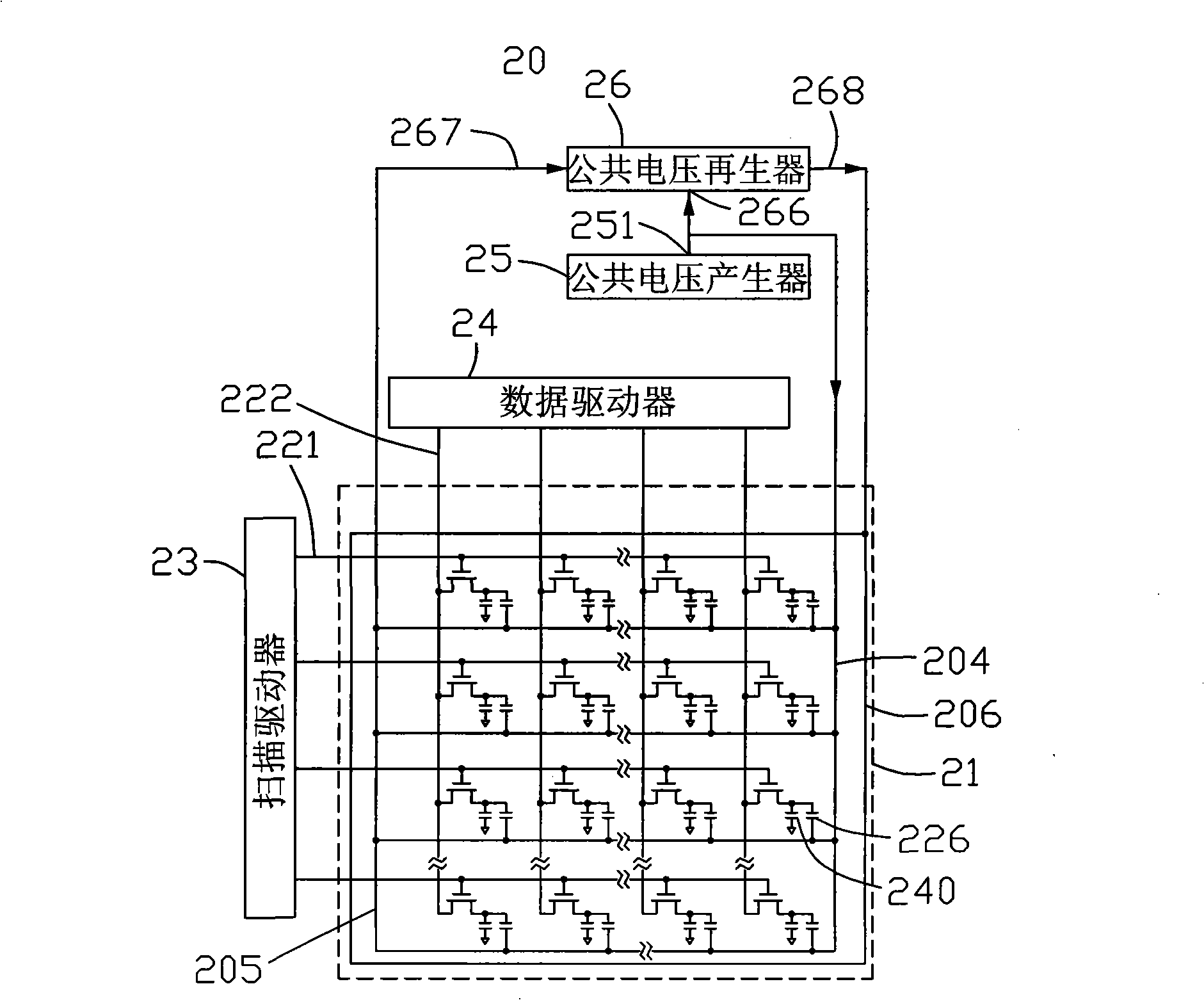 LCD and common voltage driving method