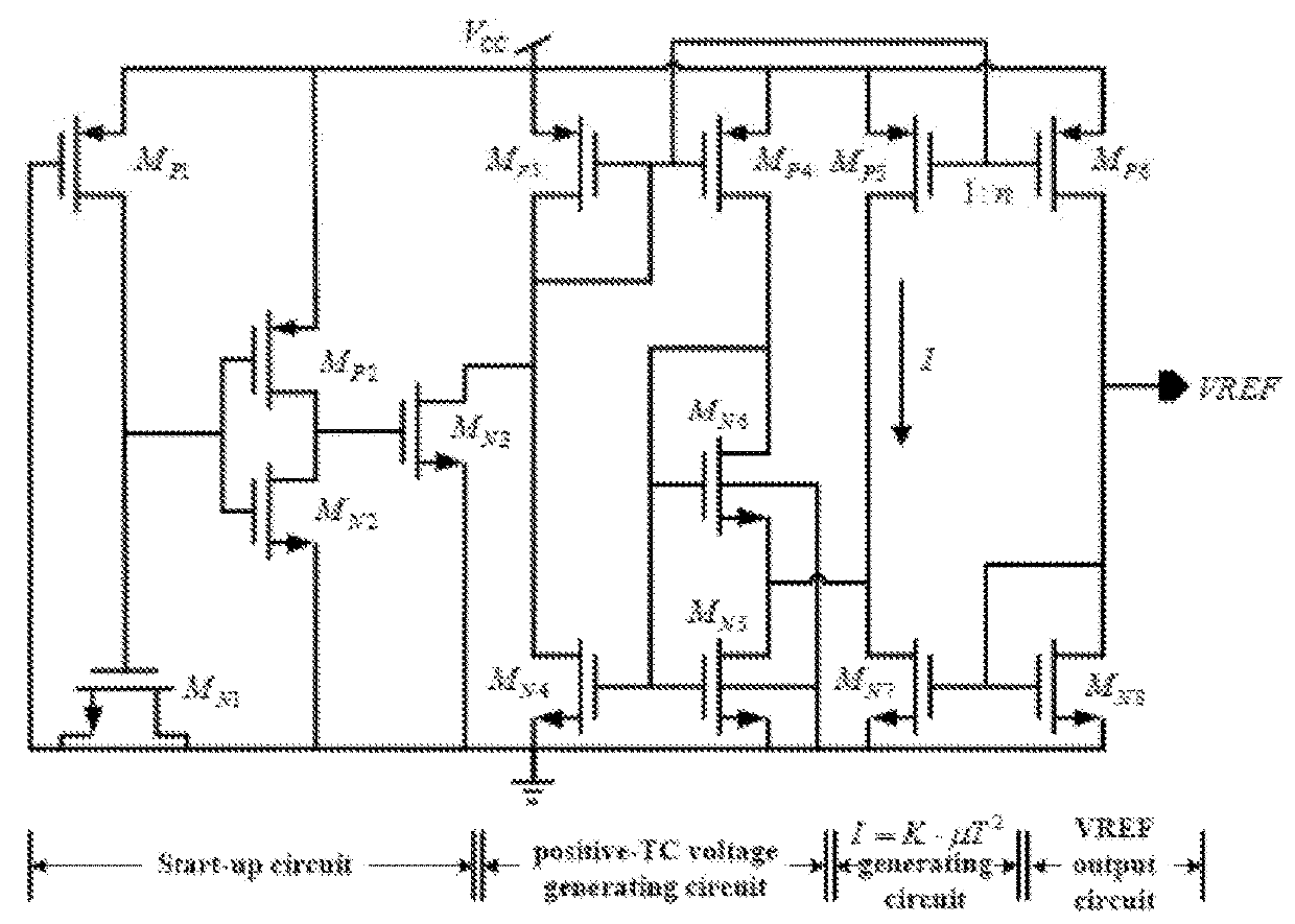 CMOS subthreshold reference circuit with low power consumption and low temperature drift