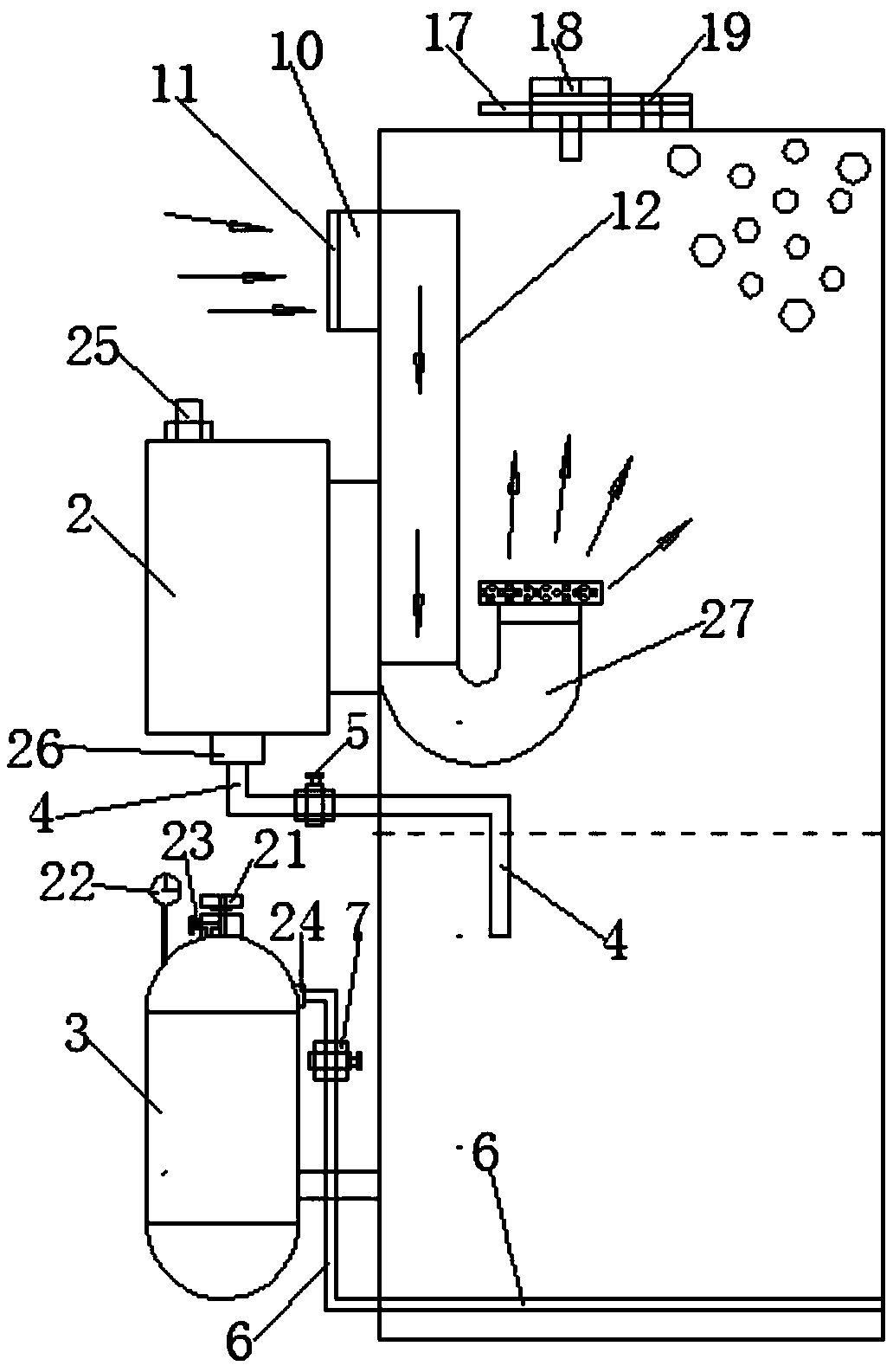 Gas injection device and method for preventing and controlling urban haze