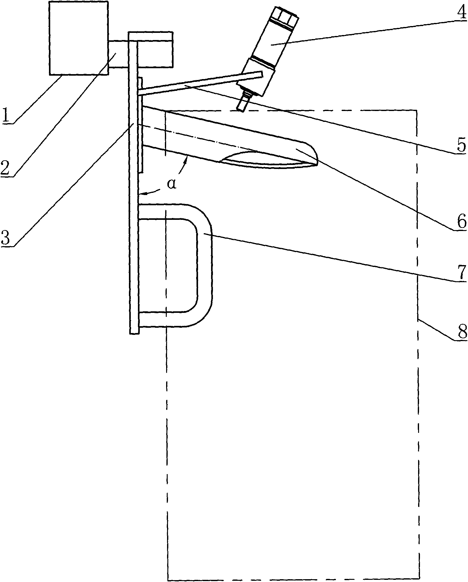 Weighing and hanging device of cement packing machine