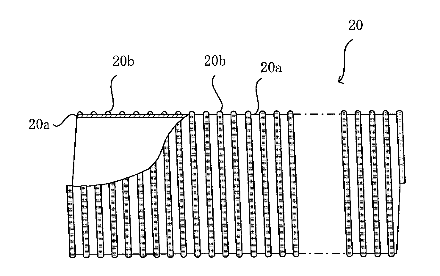 Lateral pipe lining material, method for production of same, and lateral pipe lining process