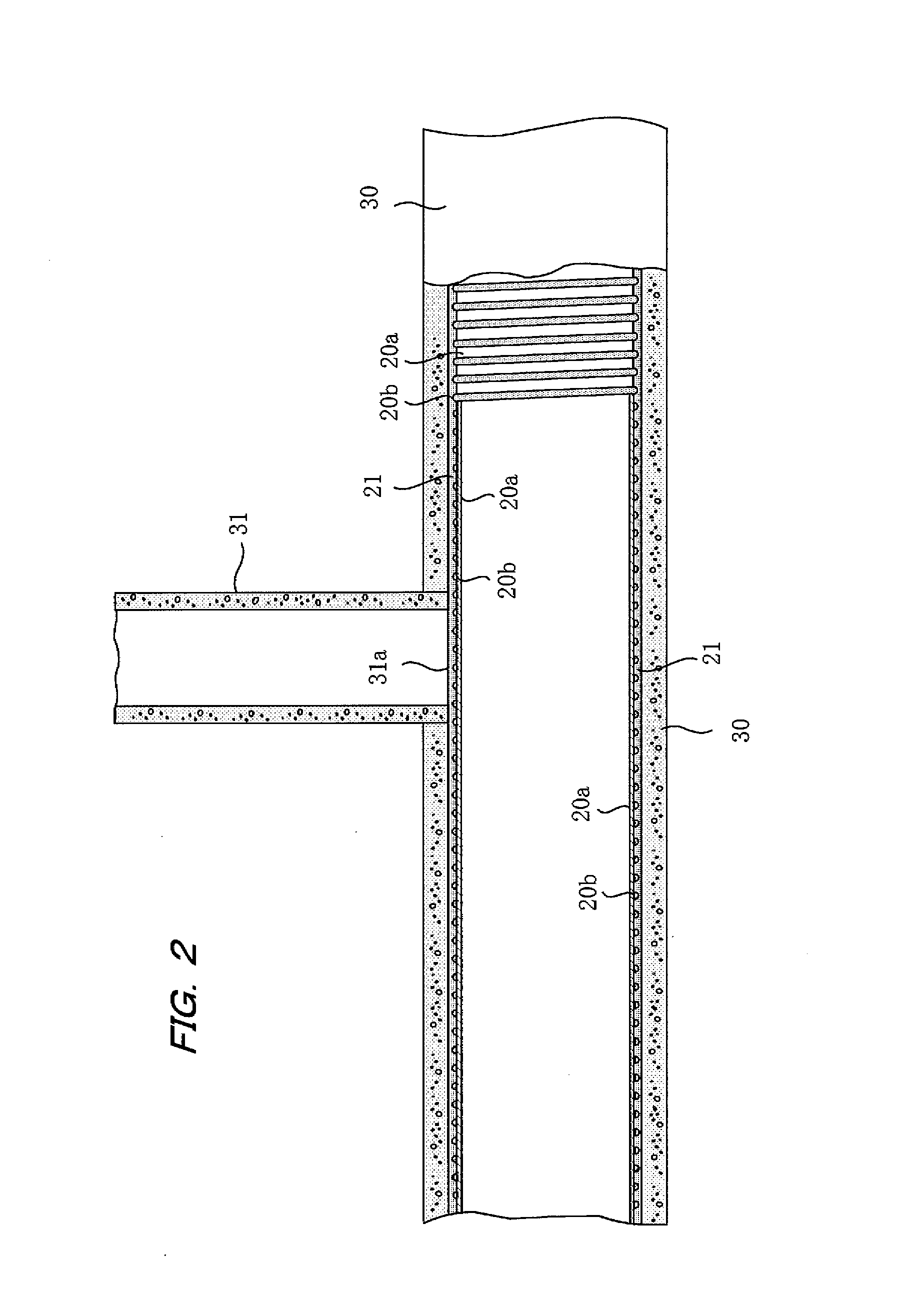 Lateral pipe lining material, method for production of same, and lateral pipe lining process