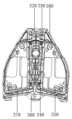 Flanging, trimming and punching die for automobile door and window frame reinforcing plate