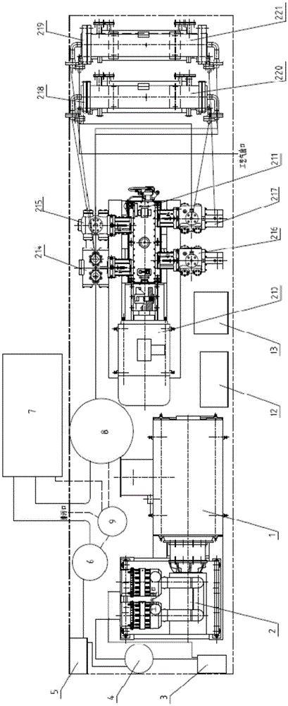 Medium-pressure and high-pressure air compressor set