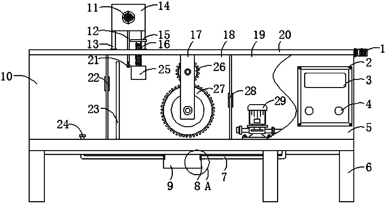 Liquid level height adjusting device for electroplating water tank