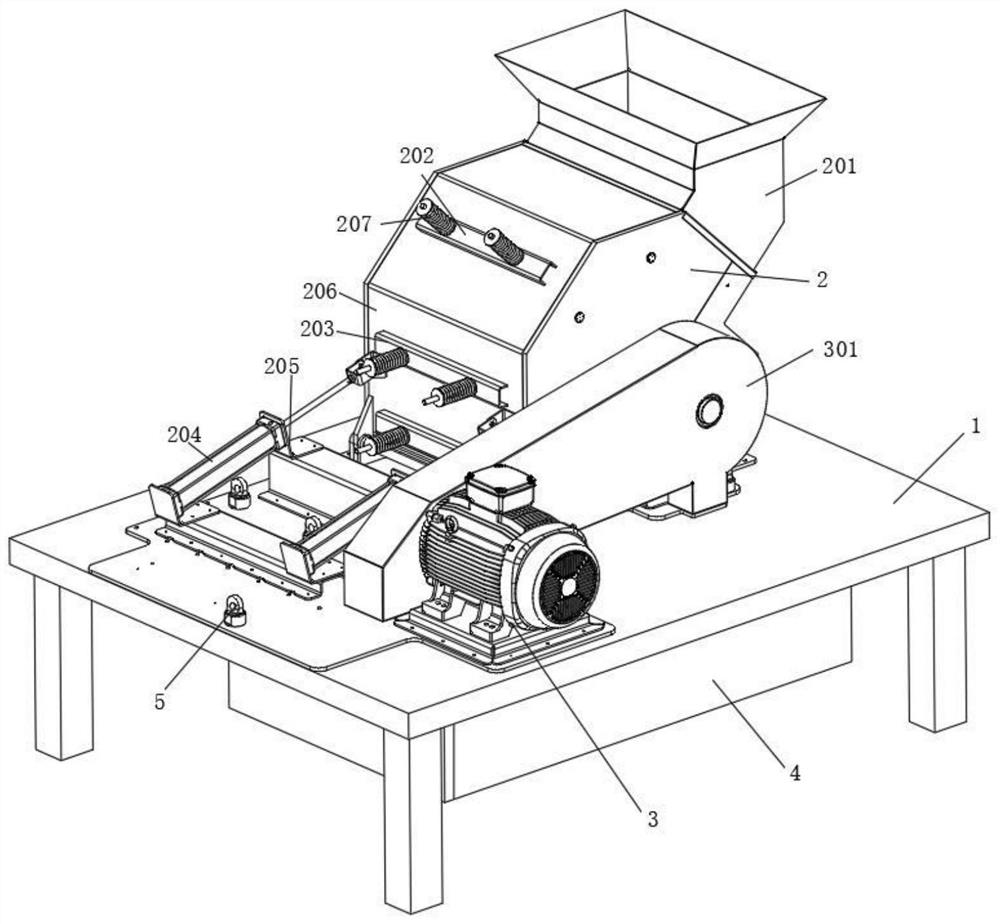 Raw material crushing and collecting device for solid red brick production