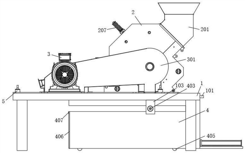 Raw material crushing and collecting device for solid red brick production
