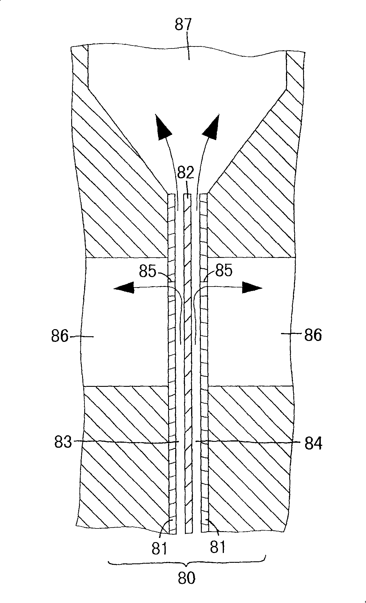 Method for slowing electrolysis bath anion and cation thin film laminar flow and device
