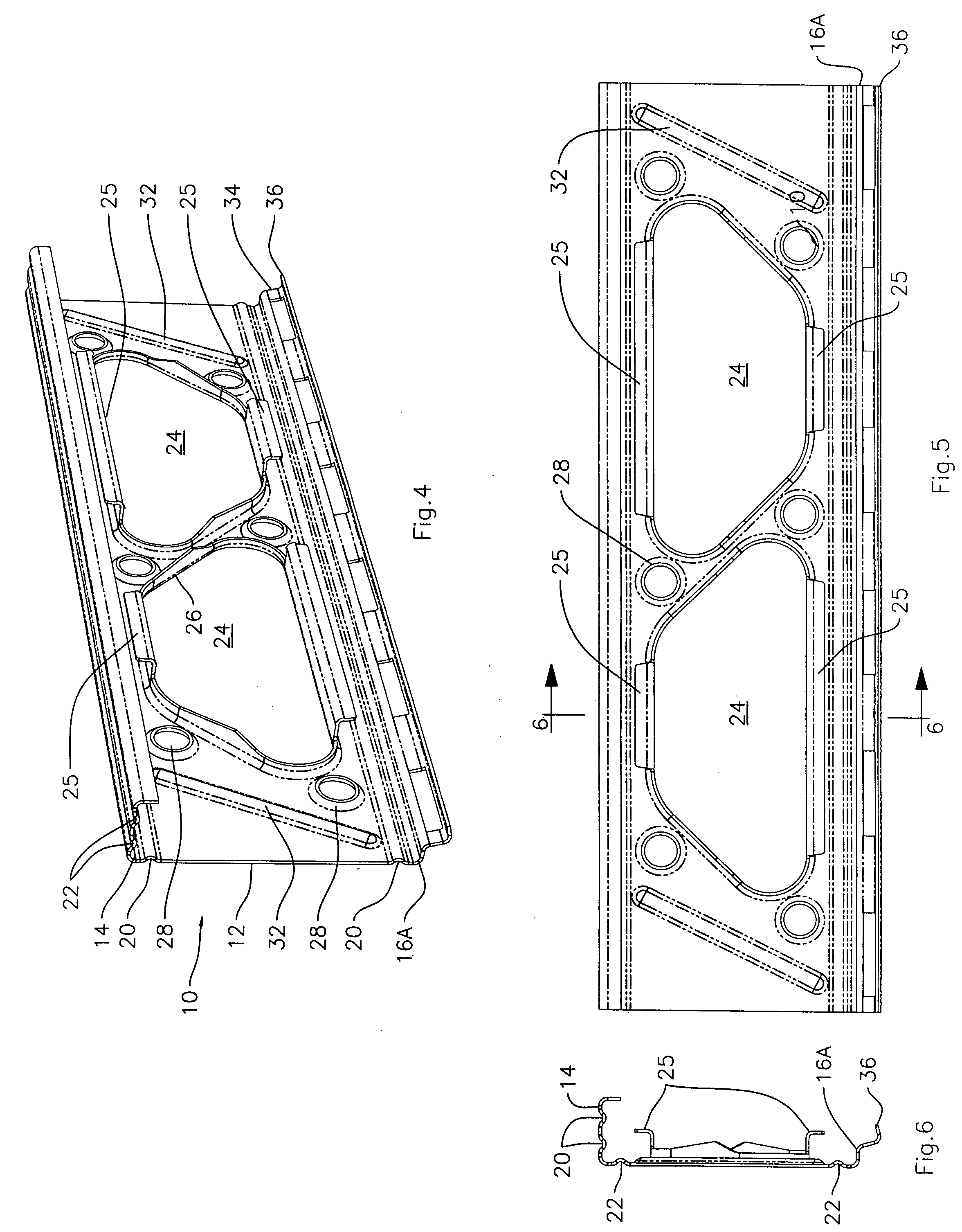 Stud with lengthwise indented grooves, and with intervening planar surfaces, and method