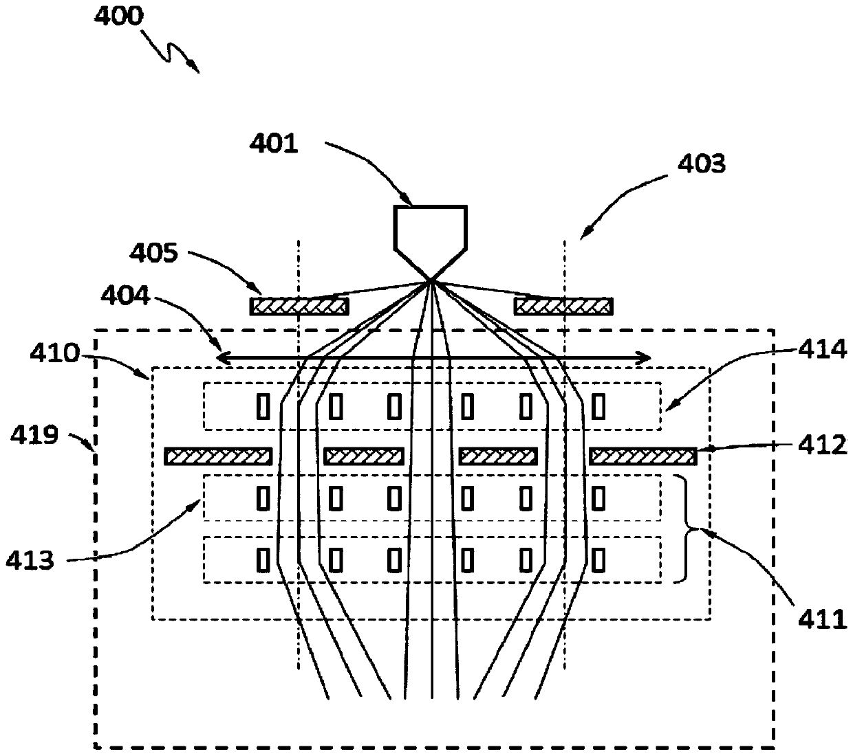 An apparatus using multiple beams of charged particles