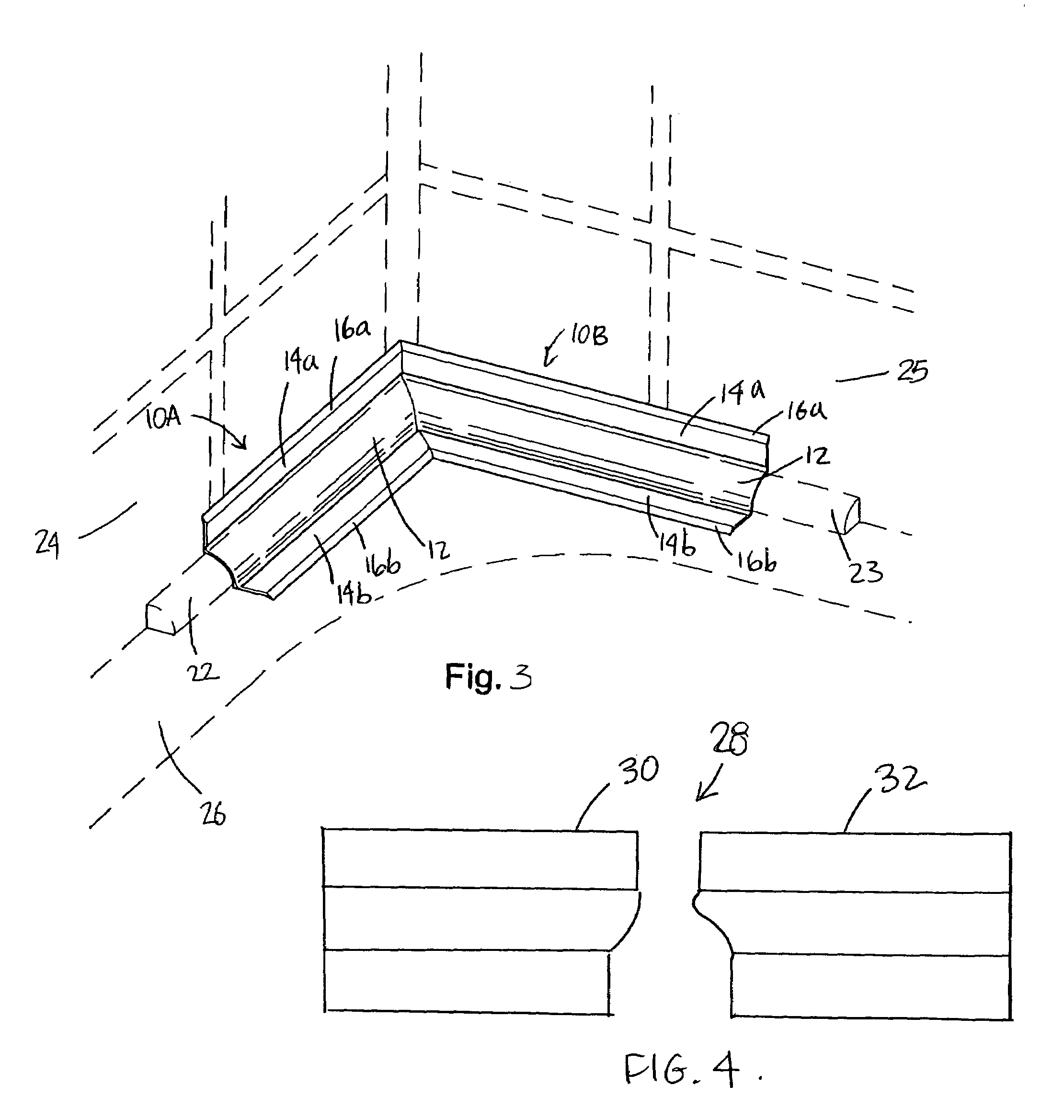 Device for concealing caulking joint and method