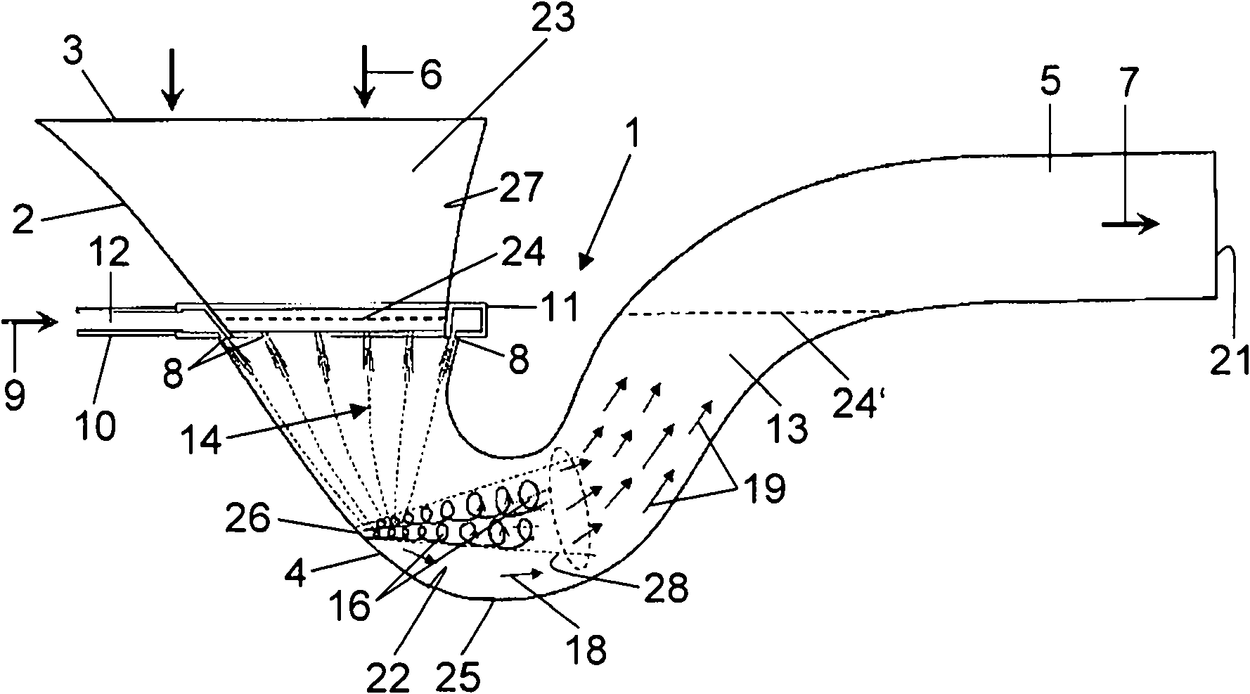 Flushing arrangement for a WC and method of operating such a flushing arrangement