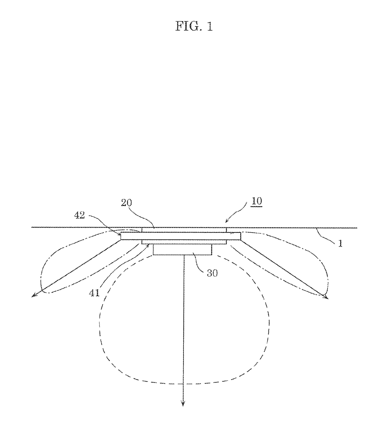 Lighting apparatus with lower color temperature lighting to a peripheral region