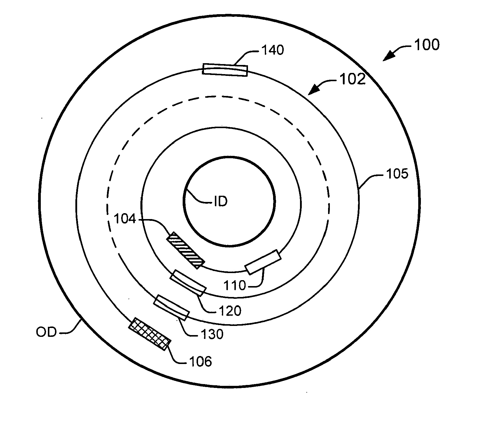 Optical disc with pre-recorded and recordable regions and method of forming the disc