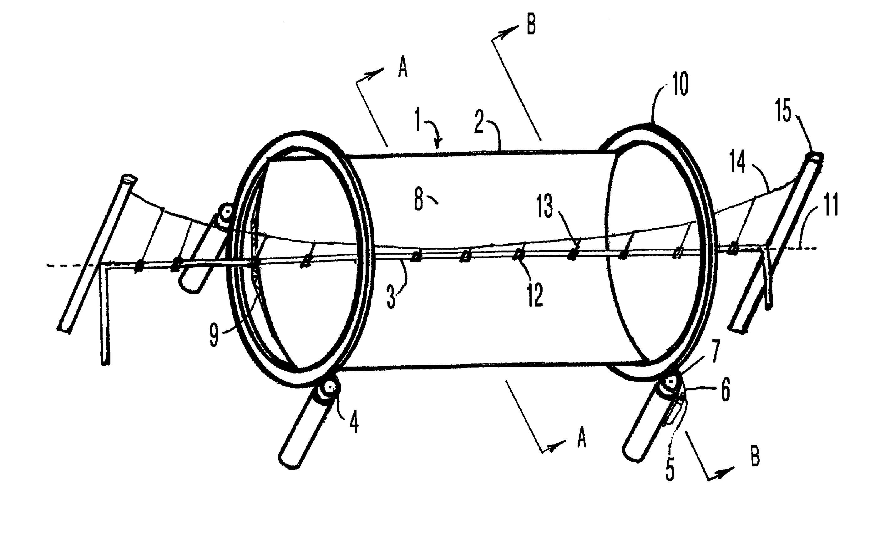Parabolic trough solar reflector with an independently supported collector tube