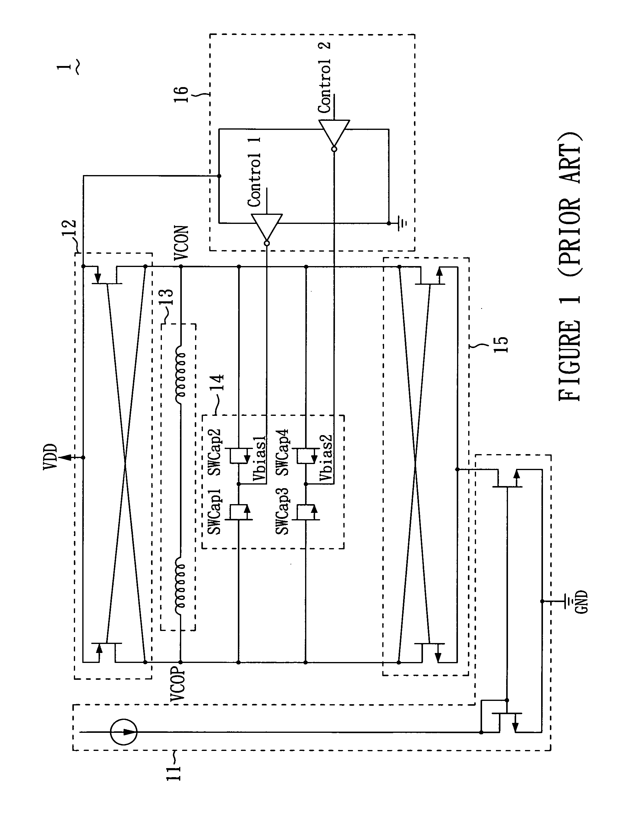 CMOS cross-coupled differential voltage controlled oscillator