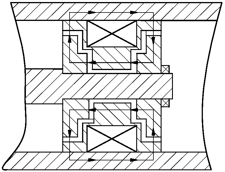 Magnetorheological damper with complex liquid flow passage structure